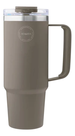 Thermosbeker AYA&IDA Thermocup with straw Driftwood 885 ml