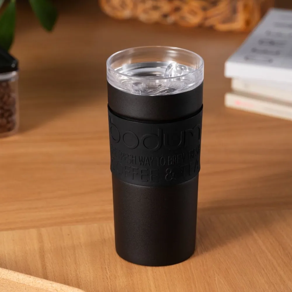 Bodum Thermosbeker Travel Mug Vacuüm Gepoedercoat RVS Zwart 350 ml Hot