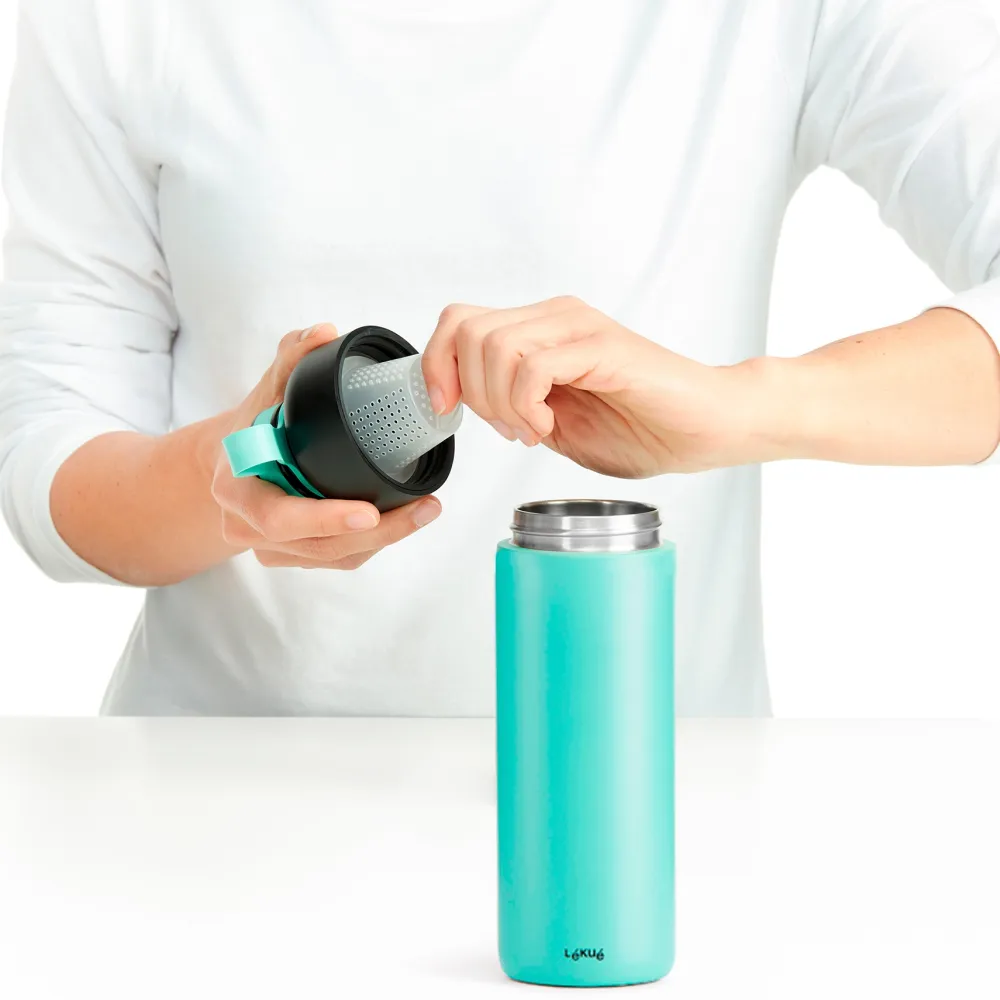 Lekue Thermosbeker Lékué Thermosfles To Go 500 ml Turquoise New