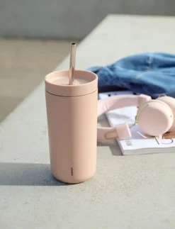 Stelton Thermosbeker To Go Sip Vacuum Insulated Cup With Straw 0.4L Heather Discount