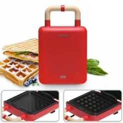 Tosti- en wafelijzer ADE 2-in-1 Rood