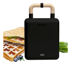 Tosti- en wafelijzer ADE 2-in-1 Zwart 23