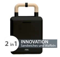 Tosti- en wafelijzer ADE 2-in-1 Zwart 23