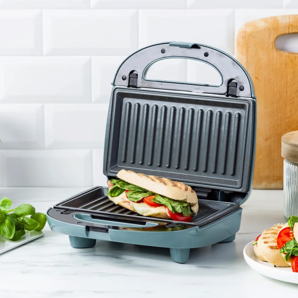 Tosti- En Wafelijzer Greenchef Greenchef 3-In-1 Grill Sandwich/Waffle/Panini Maker Sky Blue