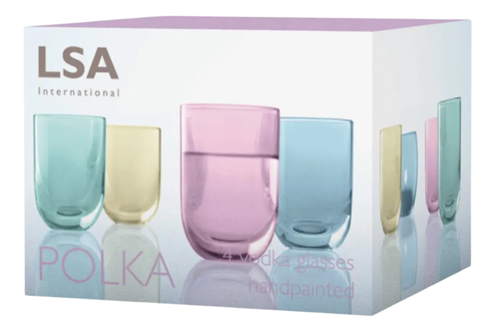 Tumbler L.S.A. Polka Pastel 420 ml (Set van 4)