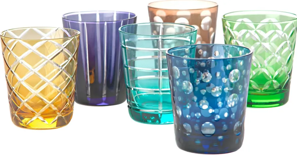 Tumbler POLSPOTTEN Cuttings Multi (Set van 6)