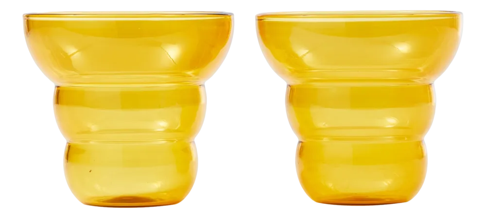 POLSPOTTEN Tumbler Mizu Kiri Yellow (Set van 2) Discount