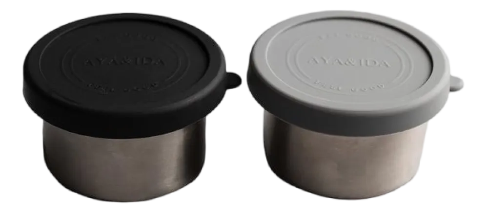 AYA&IDA Vershoudbakje Snack Container Dark Grey / Matte Black 100 ml (Set van 2) Hot