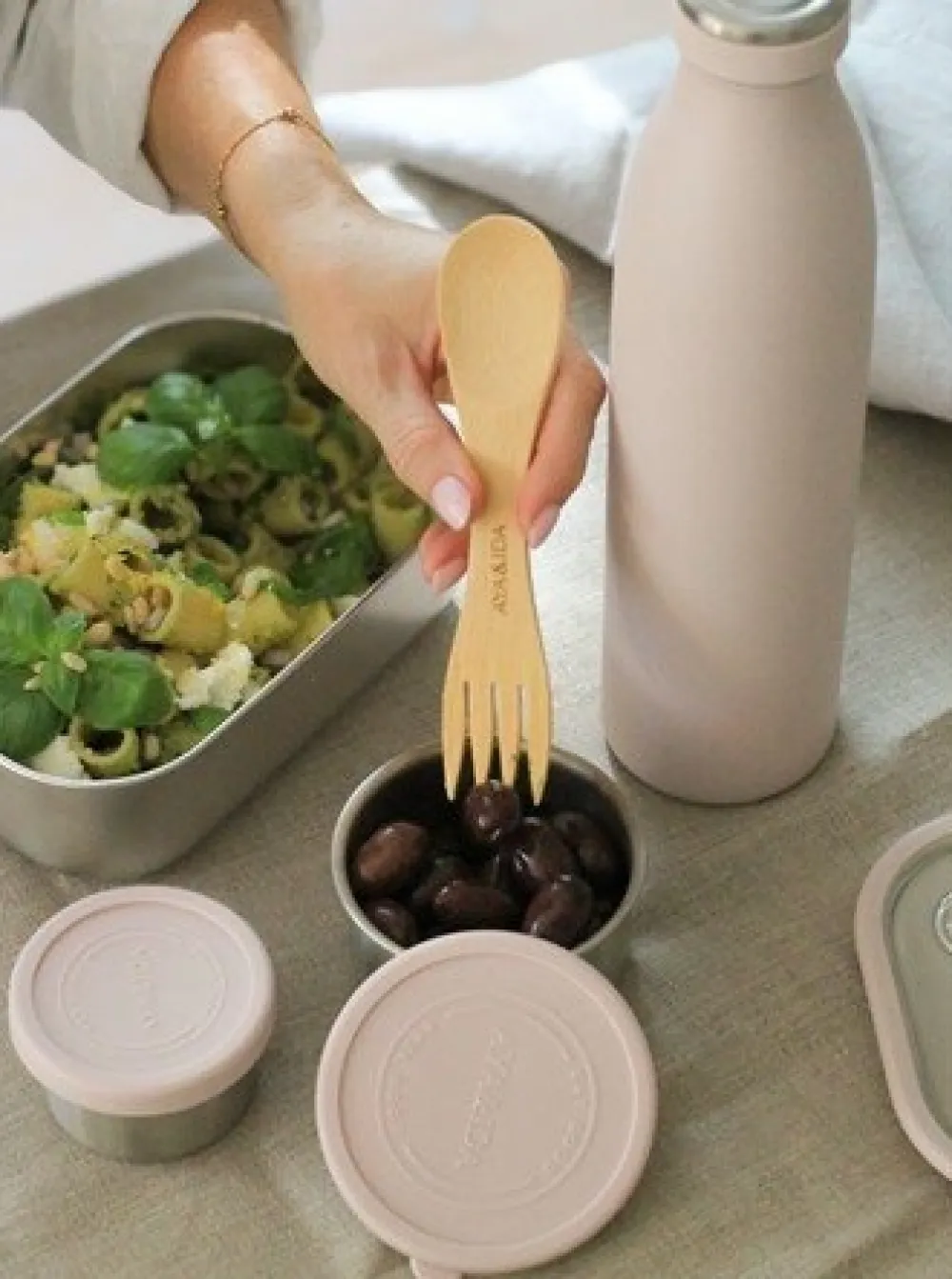 AYA&IDA Vershoudbakje Snack Container Mint Green 100 ml + 200 ml (Set van 2) Discount