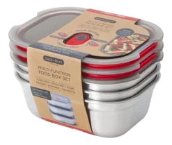 Vershoudbakje Black+Blum Meal Prep Medium Grijs (Set van 3)