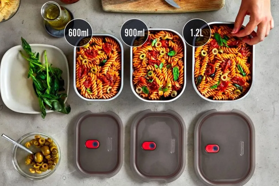 Vershoudbakje Black+Blum Meal Prep Mixed Grijs (Set van 3)