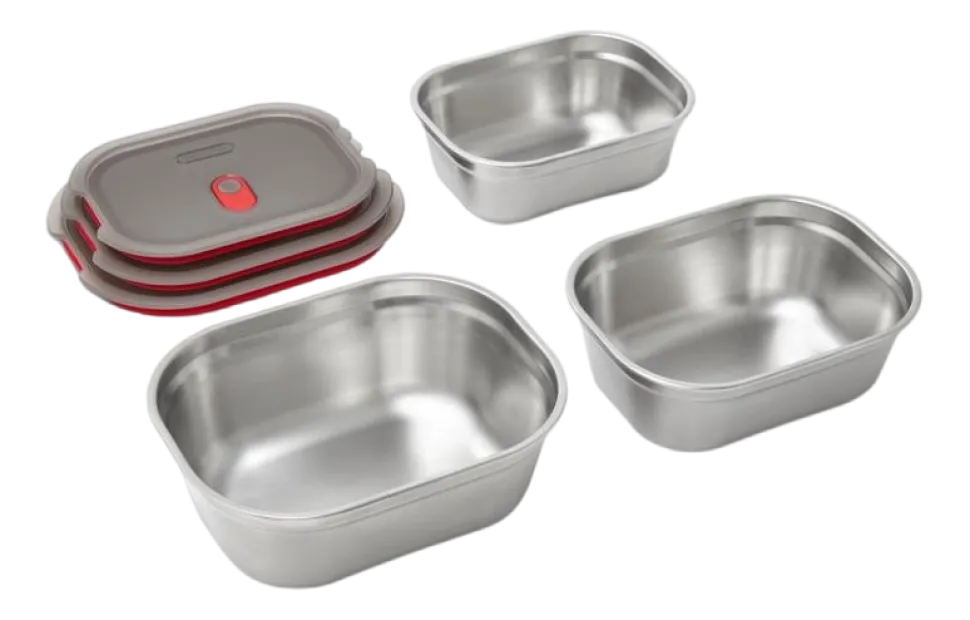 Vershoudbakje Black+Blum Meal Prep Mixed Grijs (Set van 3)