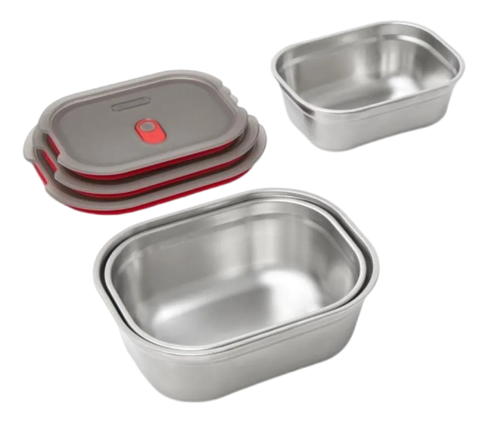 Vershoudbakje Black+Blum Meal Prep Mixed Grijs (Set van 3)