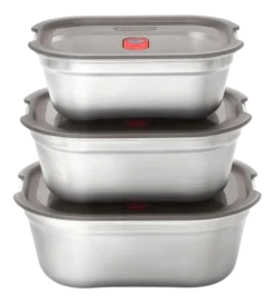 Vershoudbakje Black+Blum Meal Prep Mixed Grijs (Set van 3)