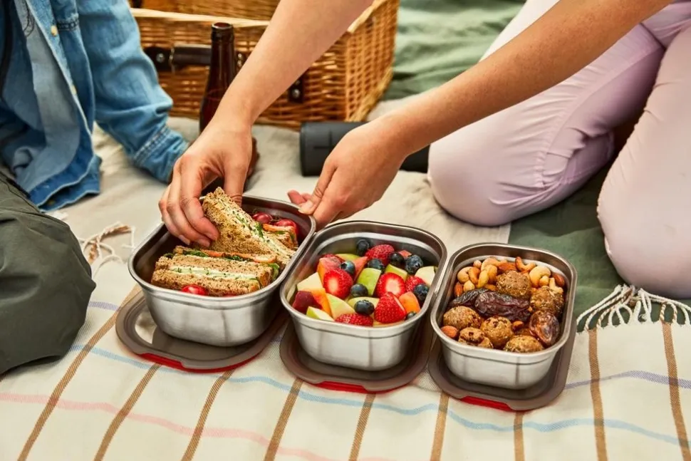 Vershoudbakje Black+Blum Meal Prep Mixed Grijs (Set van 3)