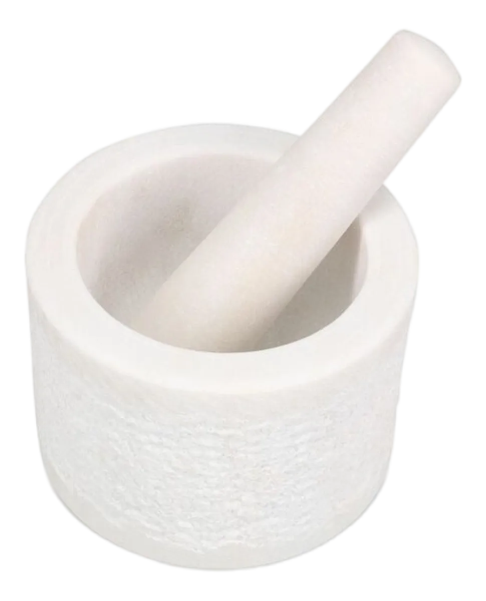 Vijzel Salt & Pepper Marbliss White 14 x 10 cm