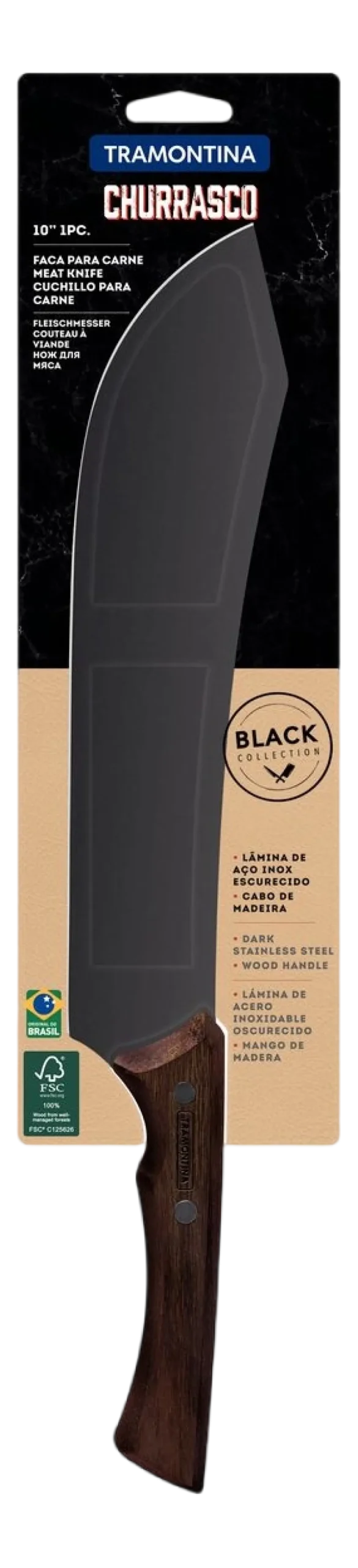 Tramontina Vleesmes Churrasco Black Zilver 25 cm