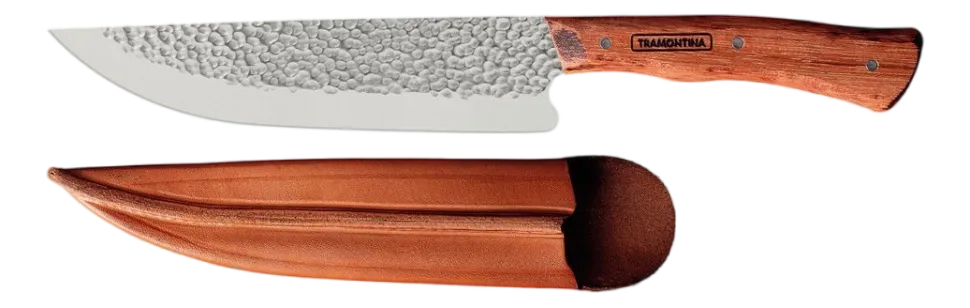 Vleesmes Tramontina Nomade Bruin met Lederen Houder 20 cm