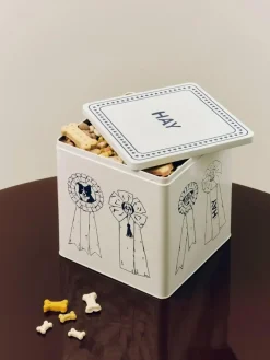 HAY Voorraadbus Dogs Food Storage Tin Large Blue And White
