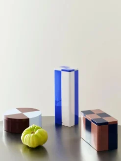 HAY Voorraadbus Tin Container Round Burgundy And Ice Blue
