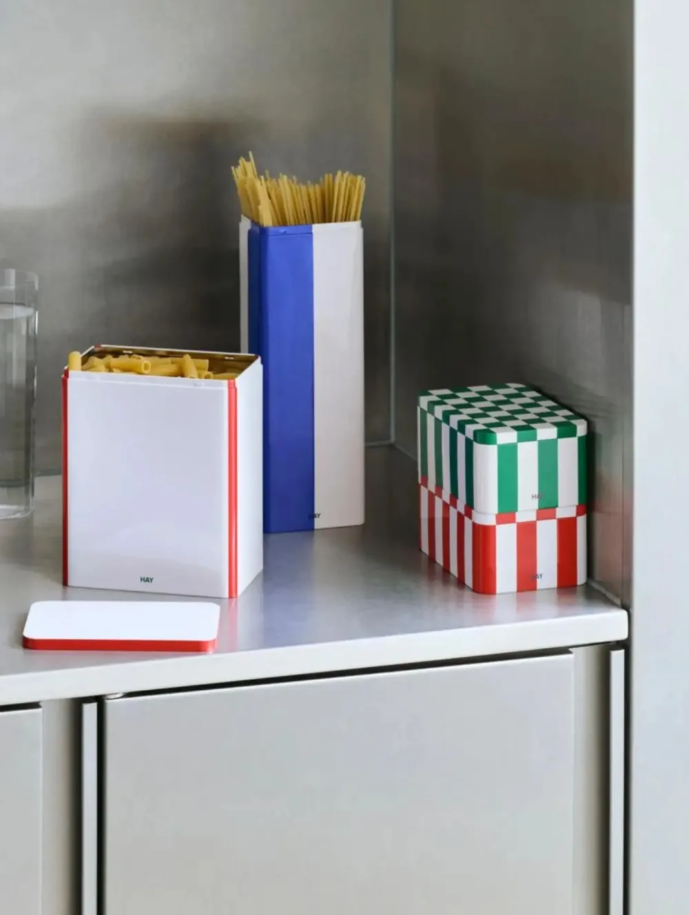 HAY Voorraadbus Tin Container Small Green And Off-White Hot