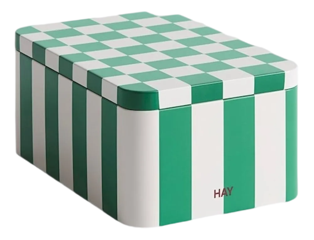 HAY Voorraadbus Tin Container Small Green And Off-White Hot