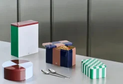 Voorraadbus HAY Tin Container Large Off-White And Red