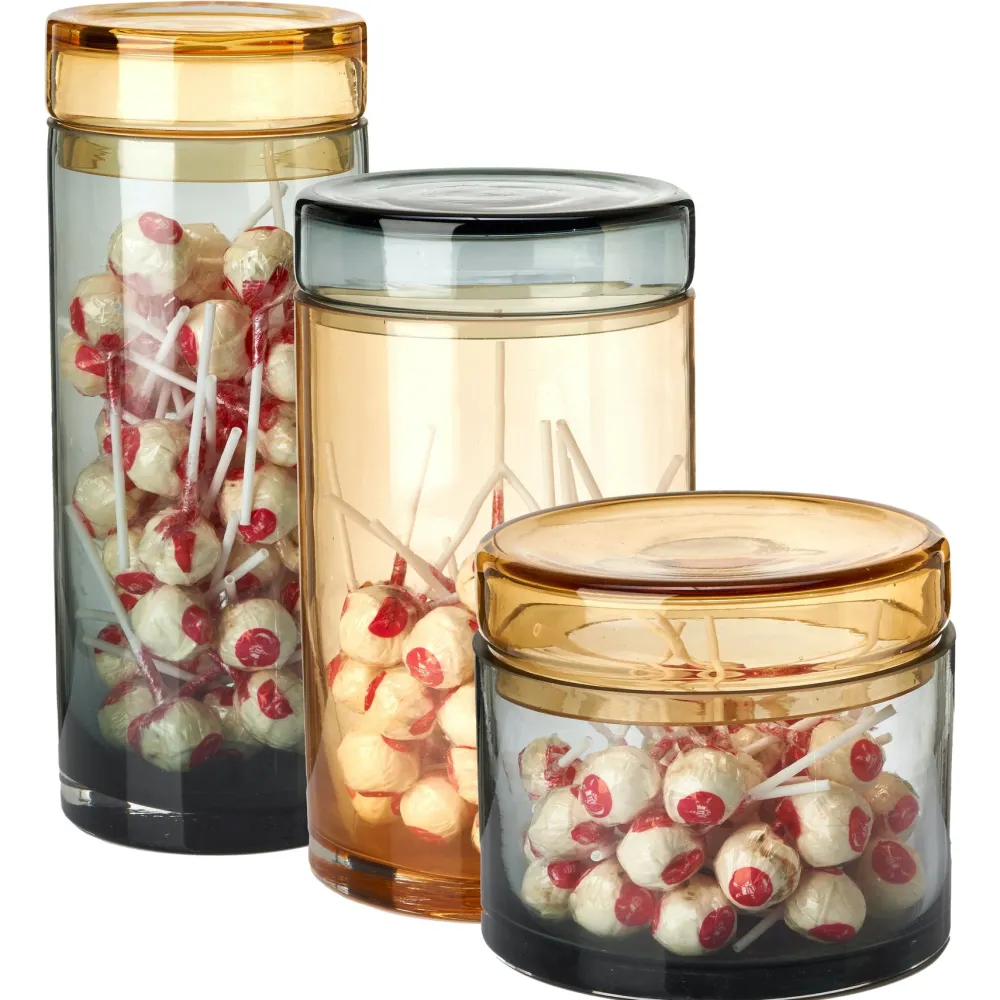 POLSPOTTEN Voorraadbus Caps & Jars Brown (Set van 3) New