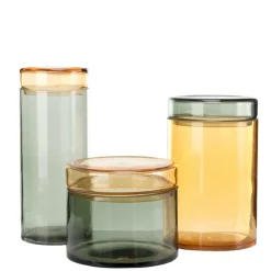 POLSPOTTEN Voorraadbus Caps & Jars Brown (Set van 3) New
