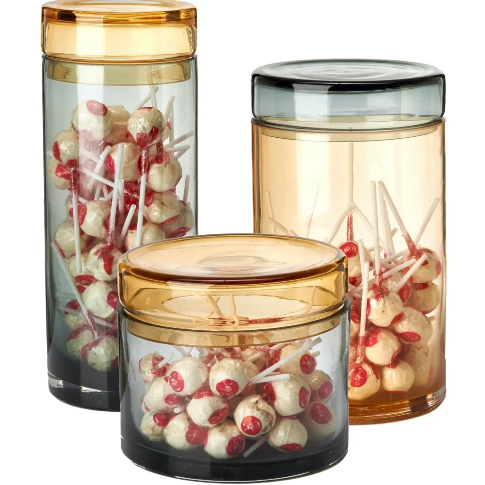 POLSPOTTEN Voorraadbus Caps & Jars Brown (Set van 3) New