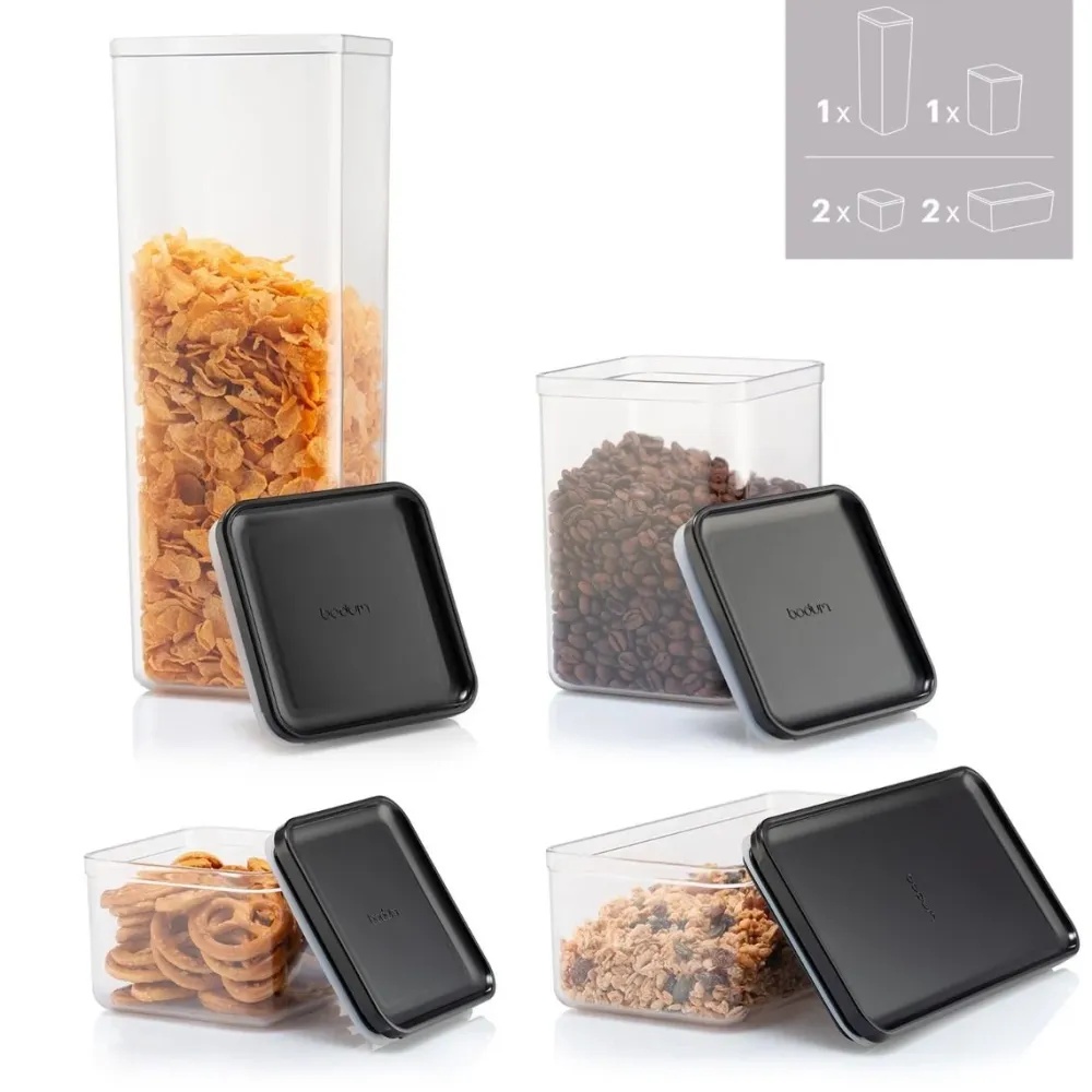 Bodum Voorraadpot Canteen Black (Set van 6) Best