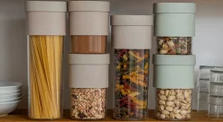 Voorraadpot Lékué Flip Storage Voorraadbussen set van 3 Beige