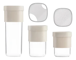 Voorraadpot Lékué Flip Storage Voorraadbussen set van 3 Beige