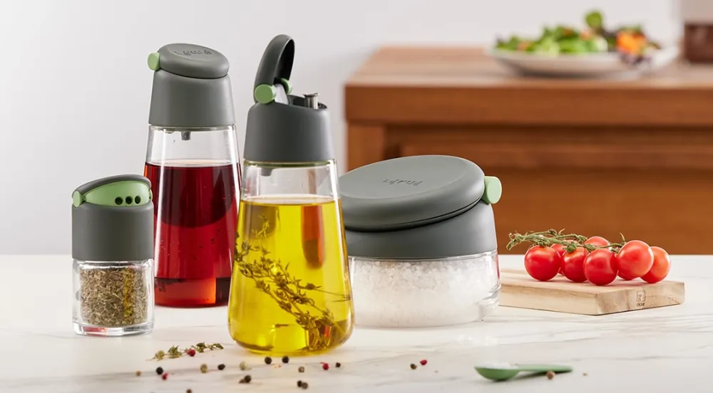 Lekue Voorraadpot Lékué Zoutpot met Deksel Grey New