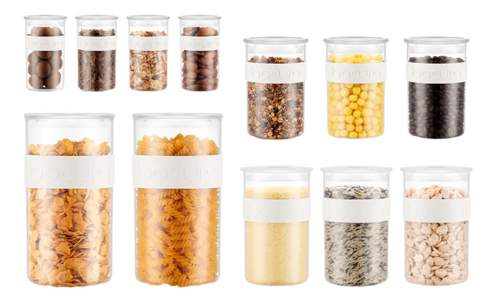 Voorraadpotten Bodum Presso Met Siliconen Band Wit (Set van 12)
