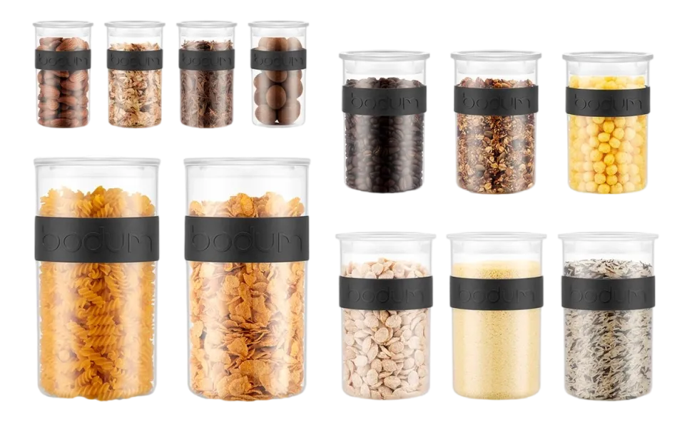 Voorraadpotten Bodum Presso Met Siliconen Band Zwart (Set van 12)