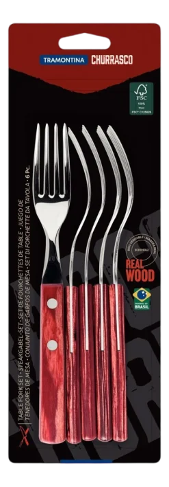 Tramontina Vork Churrasco Rood (Set van 6) Hot