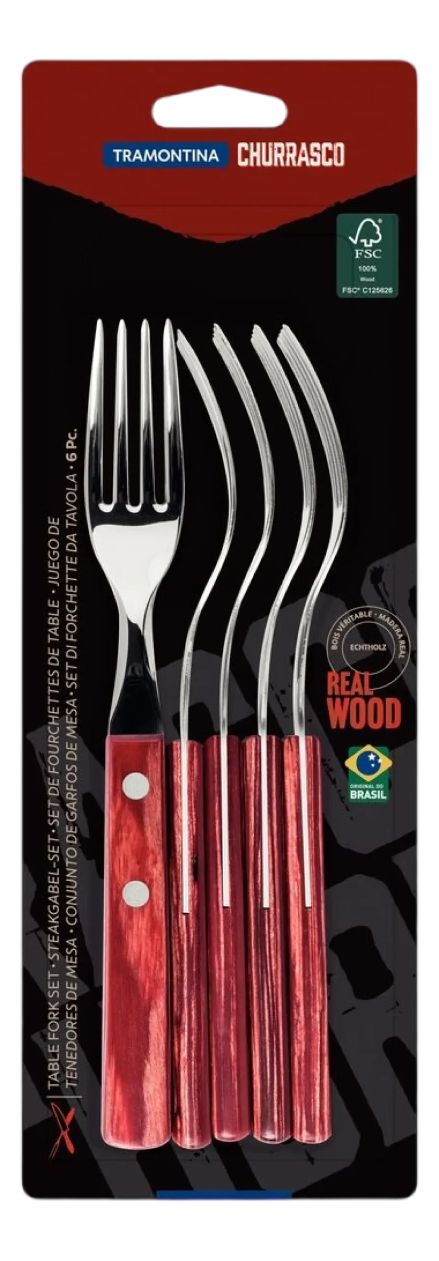 Tramontina Vork Churrasco Rood (Set van 6) Hot