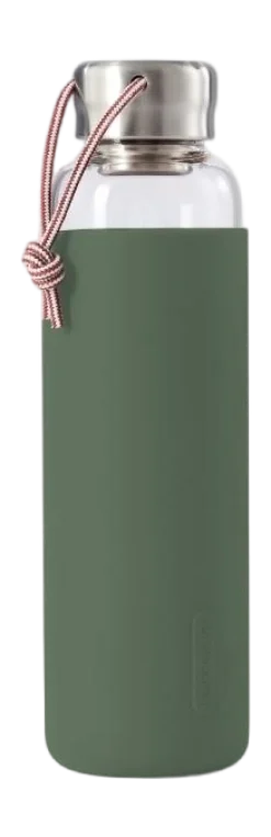 Waterfles Black+Blum Glass Water Bottle Groen 600 ml