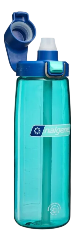 Waterfles Nalgene Straw Bottle Blue Aqua/Dark Blue Cap 650 ml