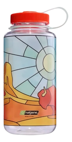 Waterfles Nalgene Wide Mouth 1000ml Clear Stained Glass Desert