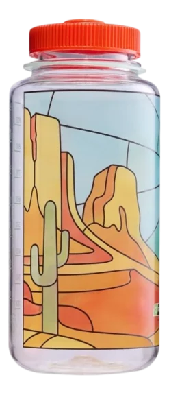 Waterfles Nalgene Wide Mouth 1000ml Clear Stained Glass Desert