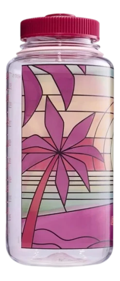 Waterfles Nalgene Wide Mouth 1000ml Clear Stained Glass Sunset