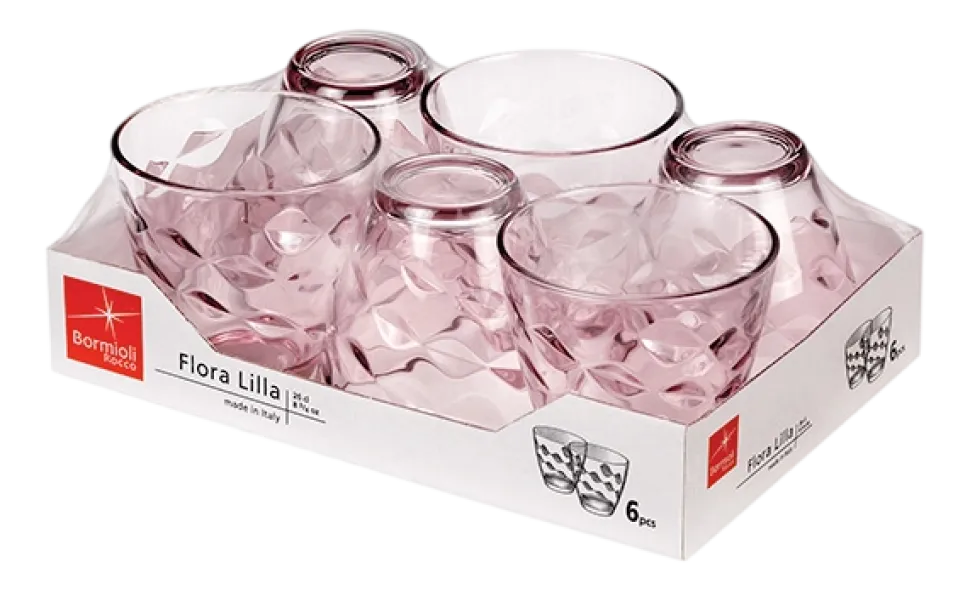 Waterglas Bormioli Rocco Flora Lila 25 cl (Set van 6)