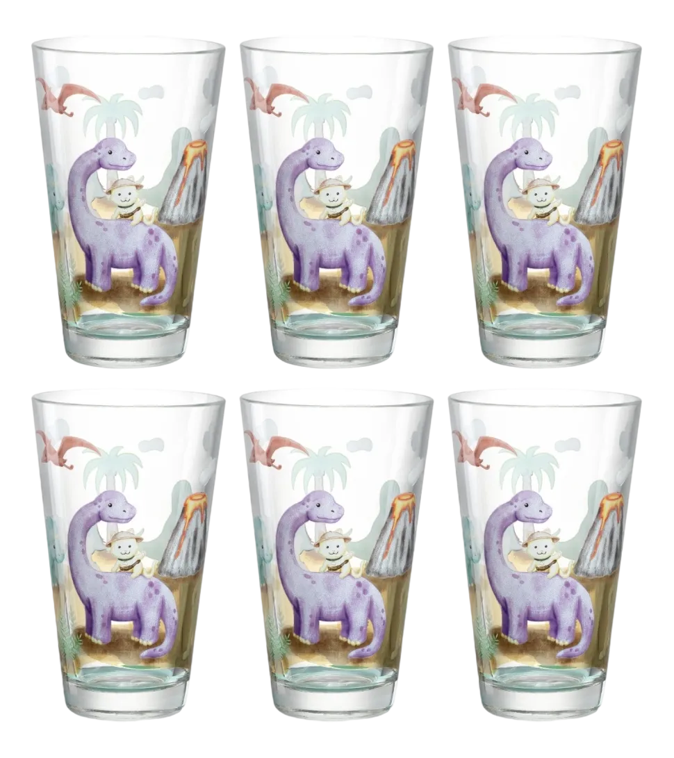 Waterglas Leonardo Bambini Avventura Dino 300 ml (Set van 6)