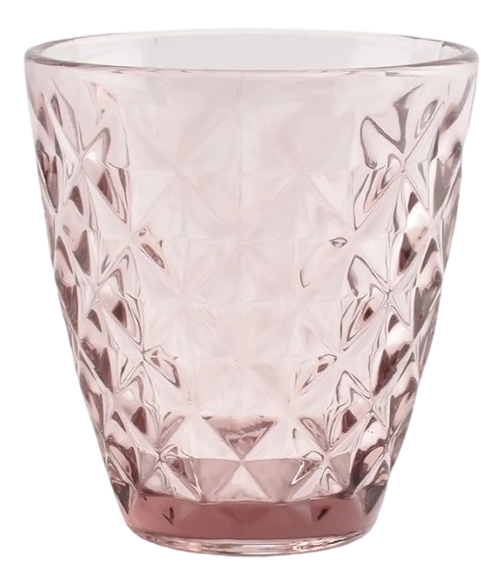 Salt & Pepper Waterglas Prisma Roze 220 ml (Set van 4) Best