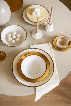 Waterglas vtwonen with Gold Rim Clear 340 ml (Set van 4)