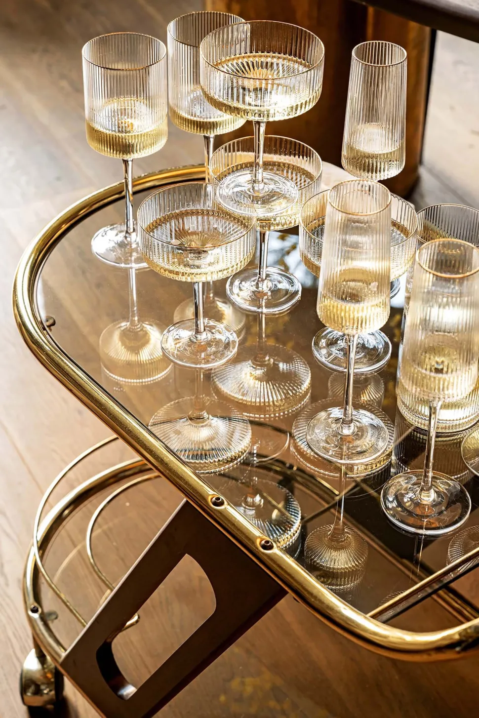 Waterglas vtwonen with Gold Rim Clear 340 ml (Set van 4)