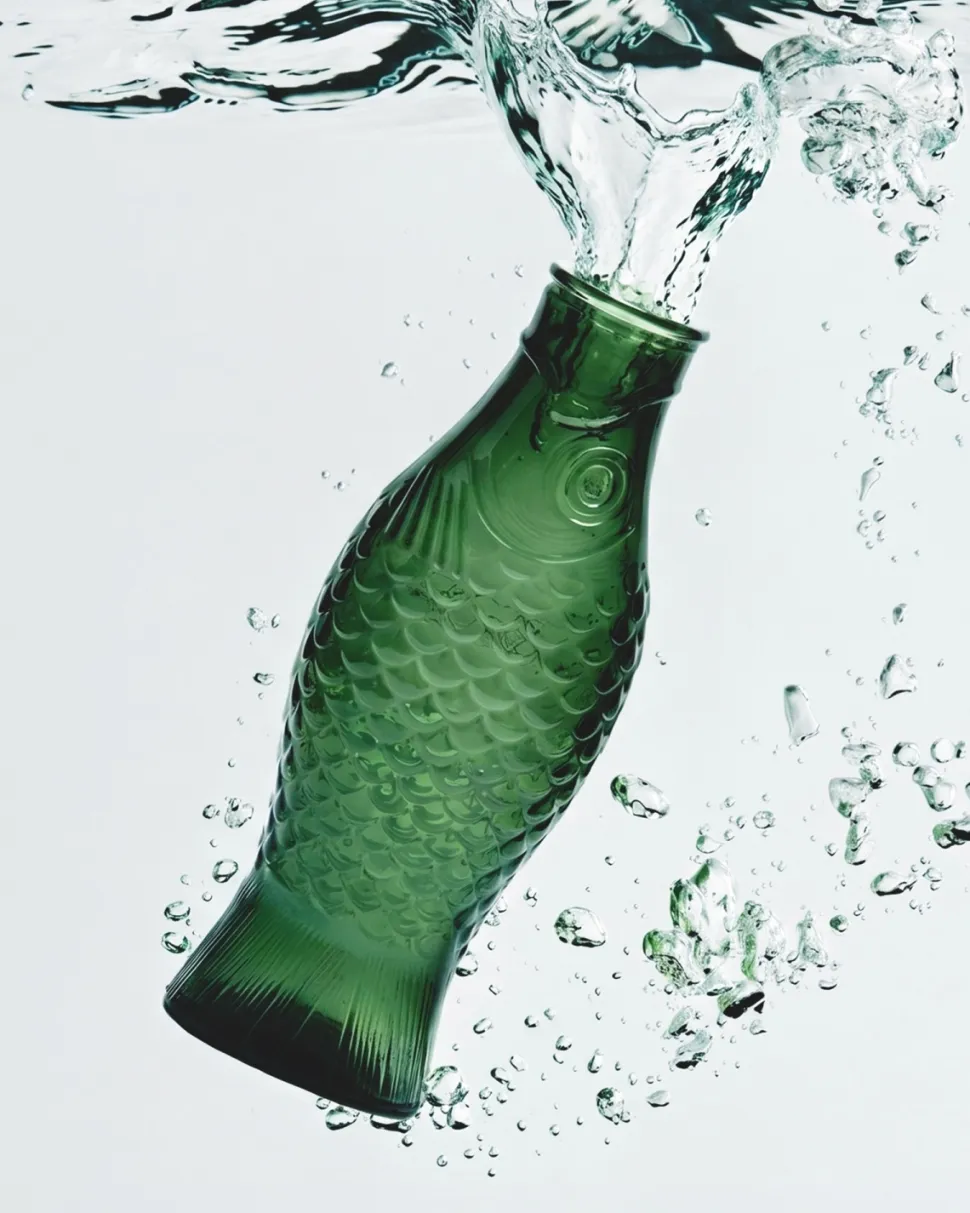 Waterkan Serax Fish & Fish glassware by Paola Navone Dark Green 850 ml