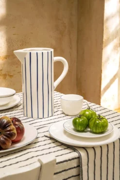 Waterkan vtwonen Jug With Ear Ceramic Wide Stripes 20,5 x 12,5 x 25 cm
